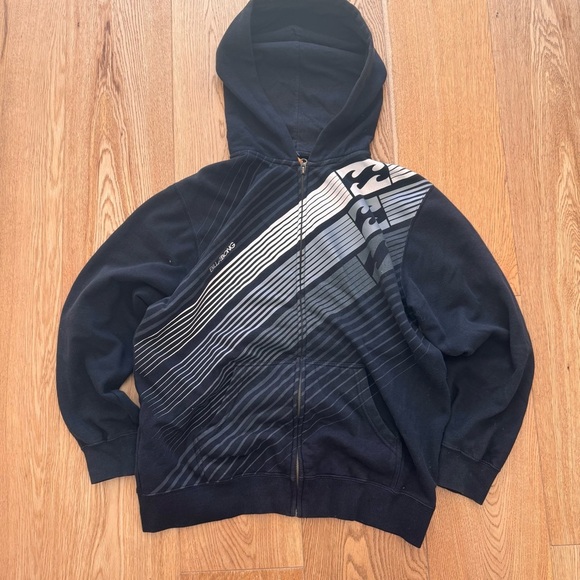 Y2K BILLABONG BLACK ZIP UP HOODIE - XL BOYS - Picture 4 of 15
